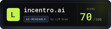 incentro.ai: 70/100 AI readiness badge